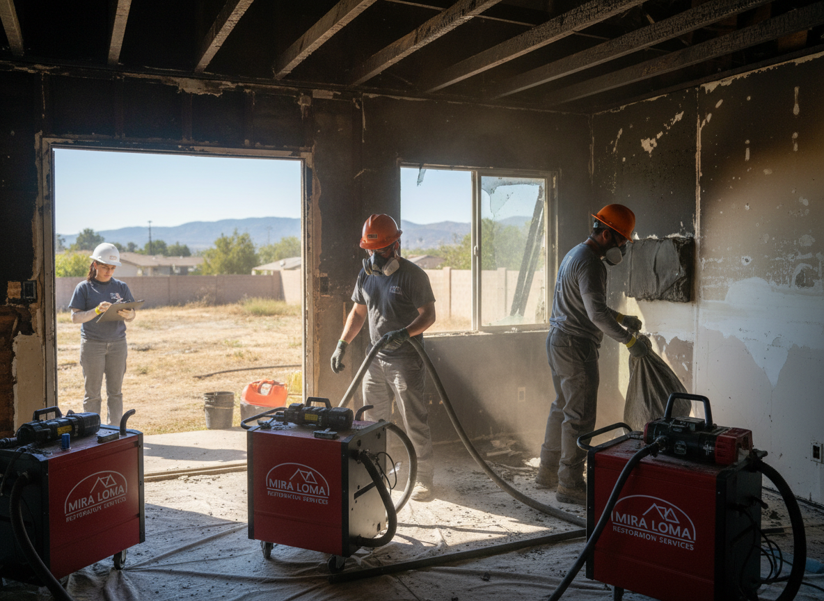 Fire Damage Restoration  work by Fire Damage Restoration Mira Loma in Mira Loma, California
