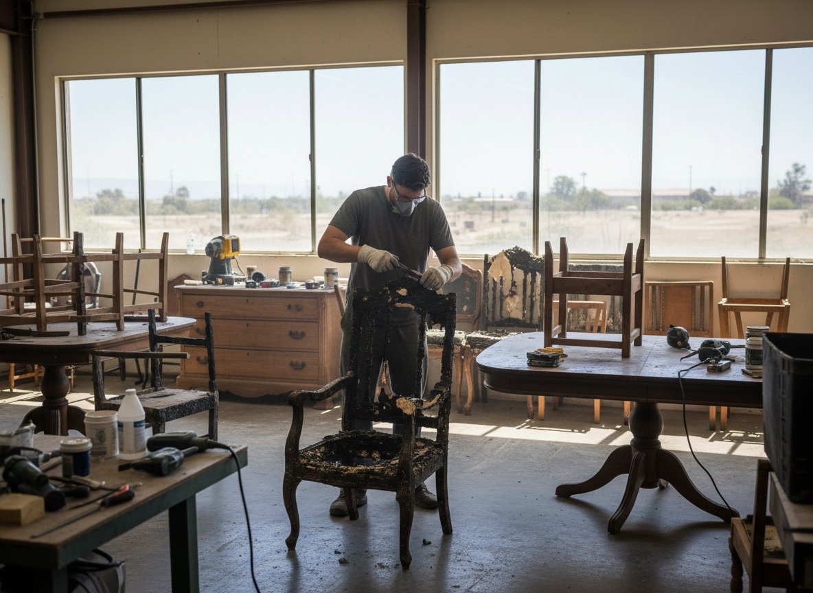 fire-damaged furniture restoration in Mira Loma